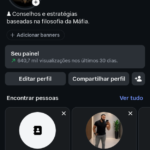 Perfil de Instagran mais de 1k de seguidores