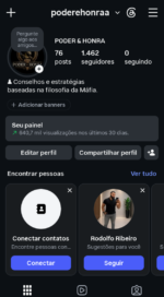 Perfil de Instagran mais de 1k de seguidores