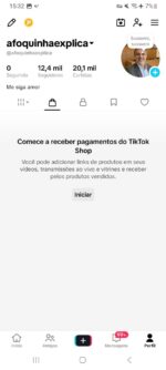 Conta 12K seguidores com TikTok Shop Ativo