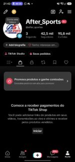 CONTA TIKTOK COM SHOP ATIVO + 42,5K DE SEGUIDORES MUITO ENGAJADA!!!! (Oferta Imperdível)