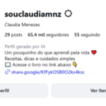 Conta instagram receitas vendendo bem na Hotmart