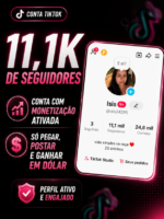 Conta TikTok 11K com Monetização Ativada