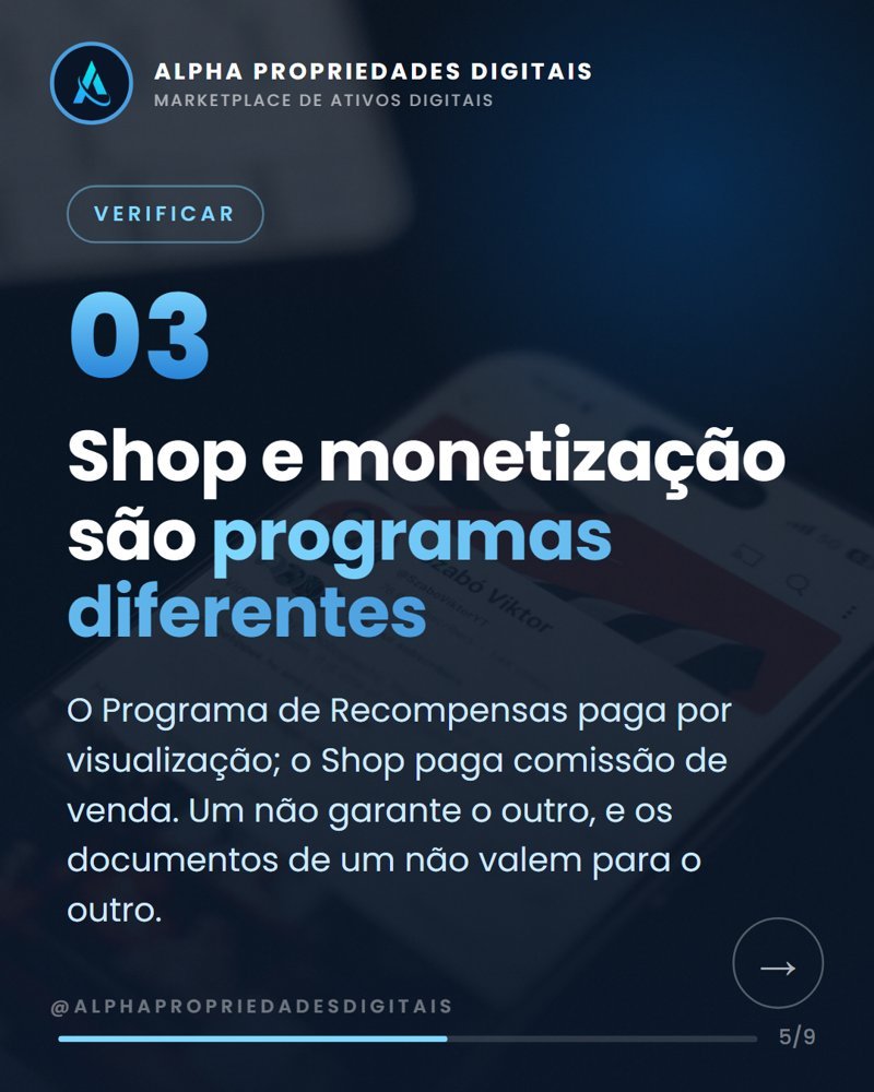 Programa de Recompensas e TikTok Shop são programas diferentes