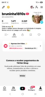 CONTA DO TIKTOK COM SHOP ATIVO +1,6K SEGUIDORES, LIVES ATIVAS (ENGAJAMENTO REAL)