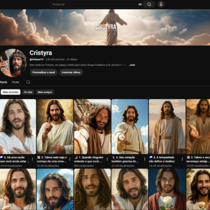 Canal YouTube com 2.450 Inscritos / Nicho Religião (MUITO ENGAJADO)