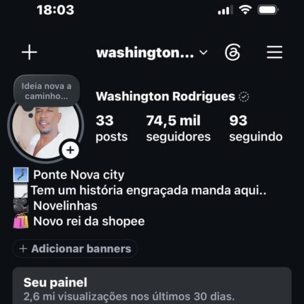 Vendo Instagram com e-mail e tudo