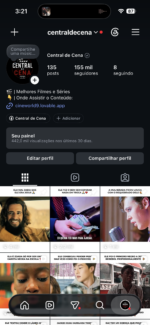 Conta de Instagram com 155 mil seguidores