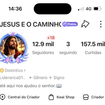 CONTA KWAI MONETIZADA COM 12 MIL SEGUIDORES