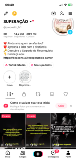 Conta tik tok mais de 14 mil seguidores e só ativa o tik tok shop