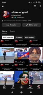 Canal Youtube 345 Inscritos
