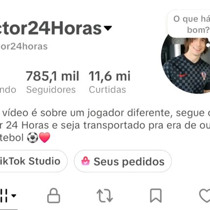 TikTok com mais de 780 mil seguidores, Tik Tok Shop liberado, crescimento orgânico.