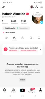 📈 TikTok Shop Ativa — Pronta para Faturar 💎 1032 Seguidores