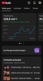 🔥 VENDO CANAL YOUTUBE | 1.472 INSCRITOS | 528 MIL VIEWS EM 28 DIAS | CRESCIMENTO ACELERADO 🚀 - Imagem 3