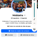 Página no Facebook MOBIZEIRA com 300 Seguidores
