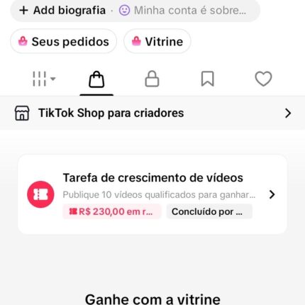 Conta Tiktok Shop BR 🇧🇷 | 👤 público feminino | 🚨 sem documento e sem restrição | seguidores 100% reais