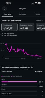 Página Instagram 50,1K De Seguidores - 5,3M De Visualizaçoes em 90dias - Imagem 2