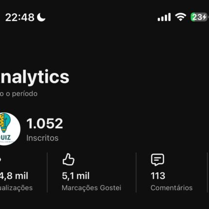 Canal de Quiz Youtube Mais de 1 Mil Inscritos