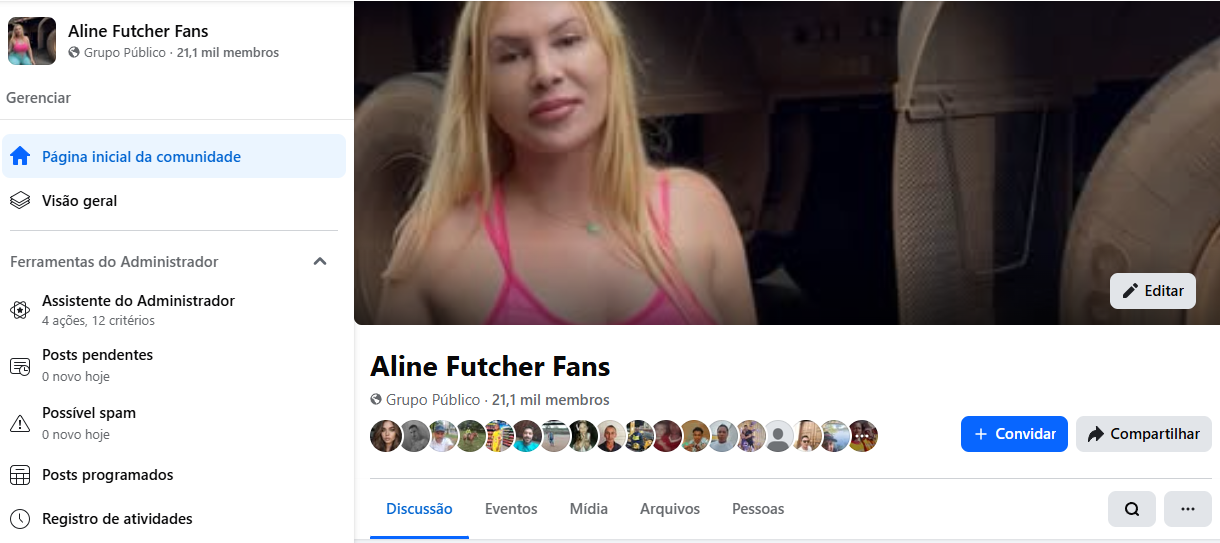 aline futcher fans Grupo Facebook - Aline Futcher Fans - 21,1k membros - Imagem 1