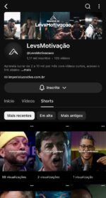 Canal no Youtube Motivação de shorts com +1K de Inscritos