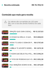 CANAL DARK RENDEU 74 MIL REAIS EM 1 ANO TODO OK