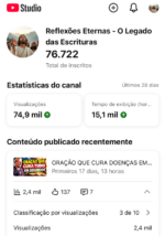 CANAL 76K DARK RENDEU 74 MIL REAIS EM UM ANO, EX MONETIZADO COM AS HORAS JÁ BATIDA! - Imagem 2