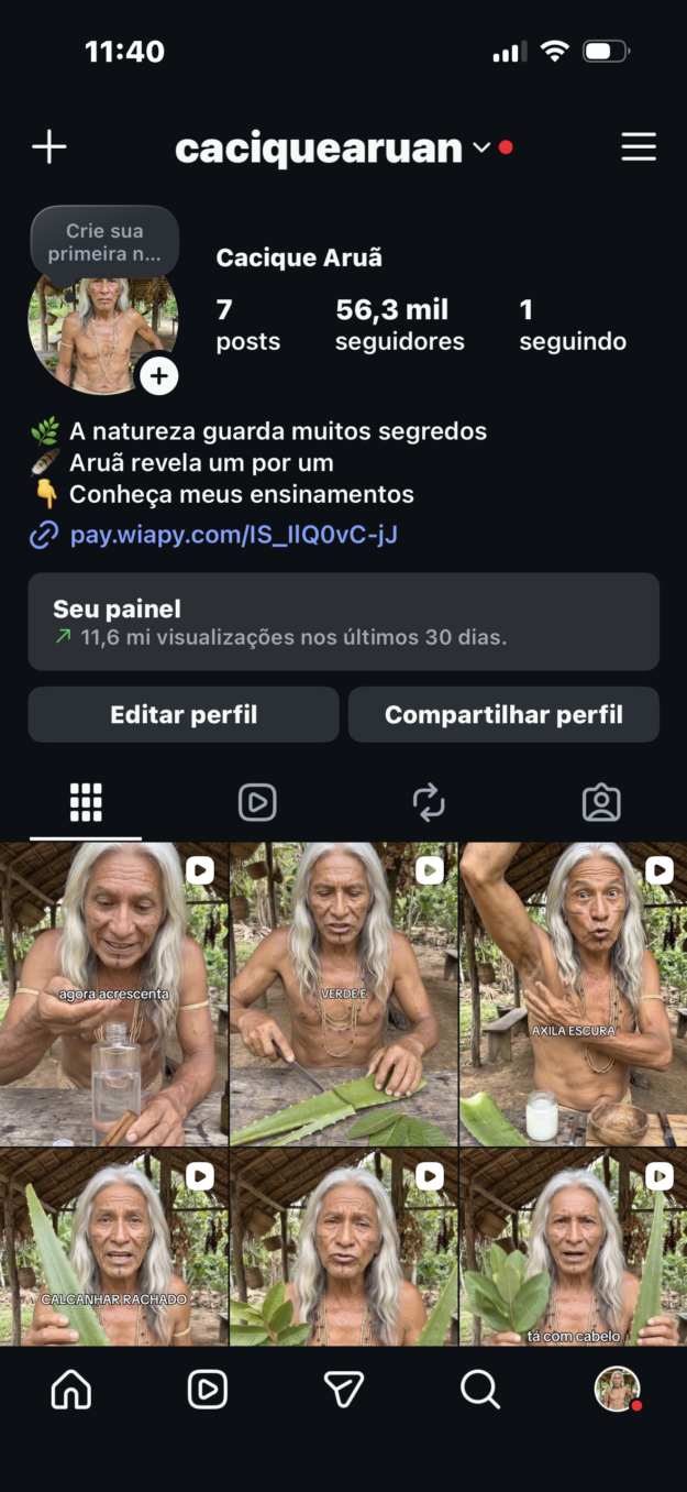 cropped-IMG_7007.png 🚀 VENDO PERFIL INSTAGRAM @caciquearuan — 57 MIL SEGUIDORES! 🔥 Impressionantes 12 milhões de alcance nos últimos 30 dias, com público 88% feminino e conteúdo voltado ao nicho de beleza, cuidados pessoais e preparos naturais. - Imagem 1
