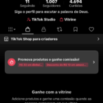 Conta Tiktok br com shop +1k de Seguidores