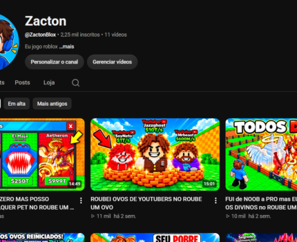 Canal de Roblox 2k de inscritos a venda