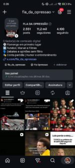 Página Fla da Opressão no Instagram — 11 Mil Seguidores, Engajada e Monetizada