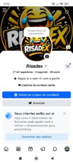 Página do Facebook não monetizada com 7 mil 700 seguidores
