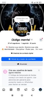 🔥 VENDO CONTA DO FACEBOOK/TIKTOK – 37 MIL SEGUIDORES! 🚀 Perfil Código Mental | 133 MIL VISUALIZAÇÕES | +2.400 SEGUIDORES LÍQUIDOS 📈