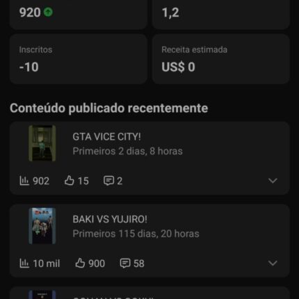 Canal do YouTube 50% monetizado! Monetização inicial! + Um canal de brinde. Leia a descrição↓