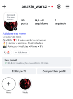🔴OPORTUNIDADE🔴 ✅36 milhões de Views 30D! ✅14 Mil Seguidores Reais! ✅Engajamento Altíssimo!