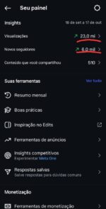 CONTA INSTAGRAM (23 MILHÕES DE VIEWS NOS ÚLTIMOS 28 DIAS) com 6,9k seguidores