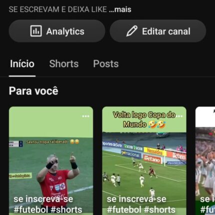 Canal youtube 14 mil inscritos milhão em visualização