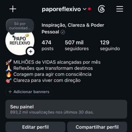 Instagram com mais de 500k seguidores. Oportunidade imperdível por pouco tempo!