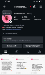🔴OPORTUNIDADE🔴 ✅ Mais de 2 milhões de Views 30D! ✅ +4 Mil Seguidores Reais! ✅ Engajamento Altíssimo!