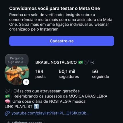 Página Instagram 50,1K De Seguidores - 5,3M De Visualizaçoes em 90dias