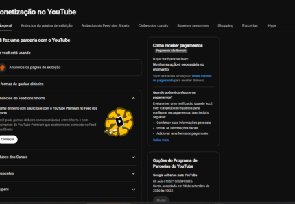 Canal recém-monetizado