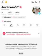 CONTA TIKTOK À VENDA | 1,5K+ SEGUIDORES | NÍVEL 16 DE PRESENTEADOR | TIKTOK SHOP ATIVADO 🔥