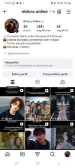 Conta de Instagram com 1.860 seguidores