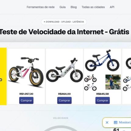 ***SITE*** SPEEED.COM.BR – TESTE DE VELOCIDADE DA INTERNET – AdSense APROVADO e ativo – 24 idiomas – Ferramentas de rede + Blog + API